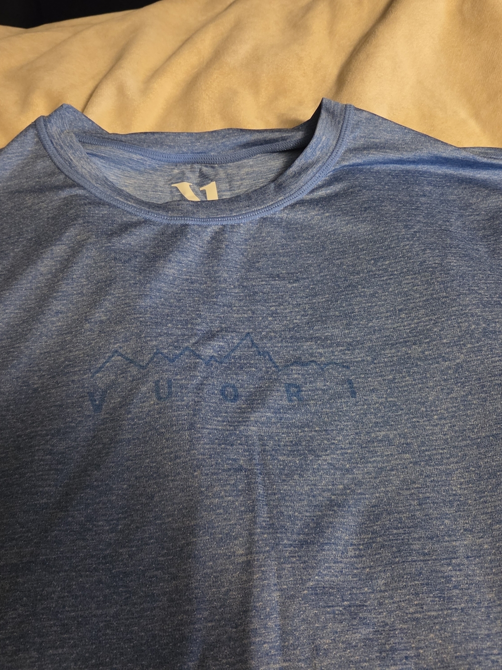 Vuori Heathered Blue Short Sleeve Performance Tee